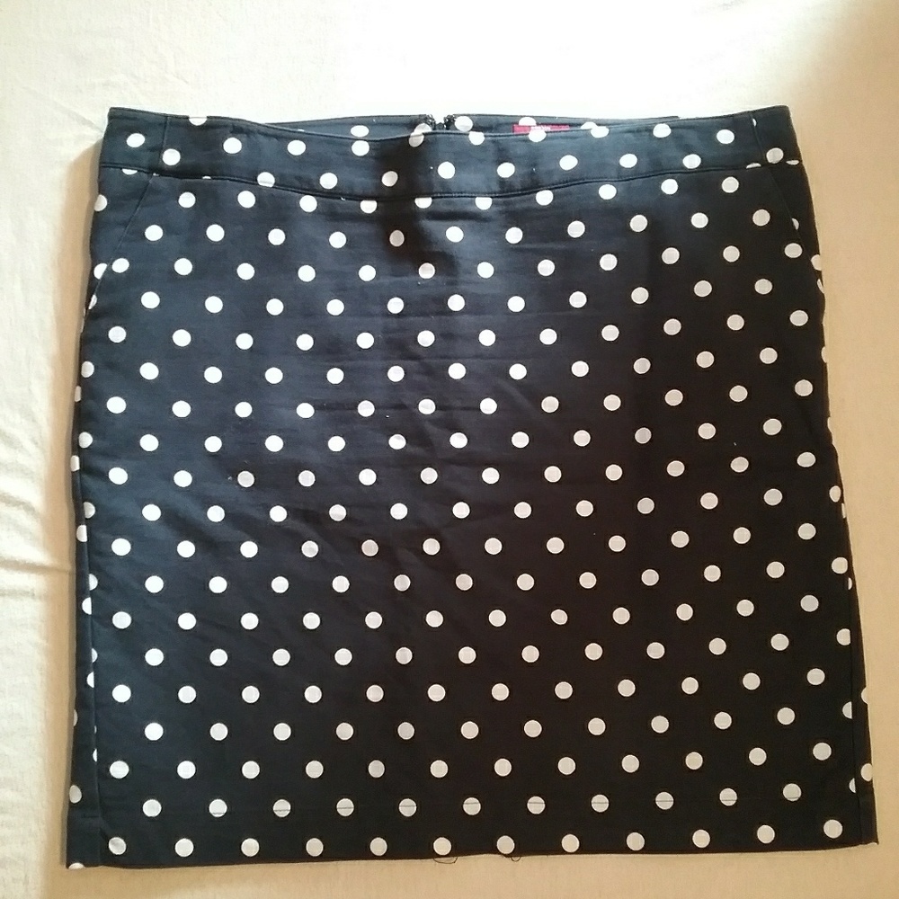 Merona blue and white polka dot plus size skirt